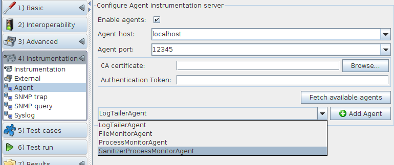 Screenshot of Synopsys Defensics Software Showing Fetch Available Agents Option