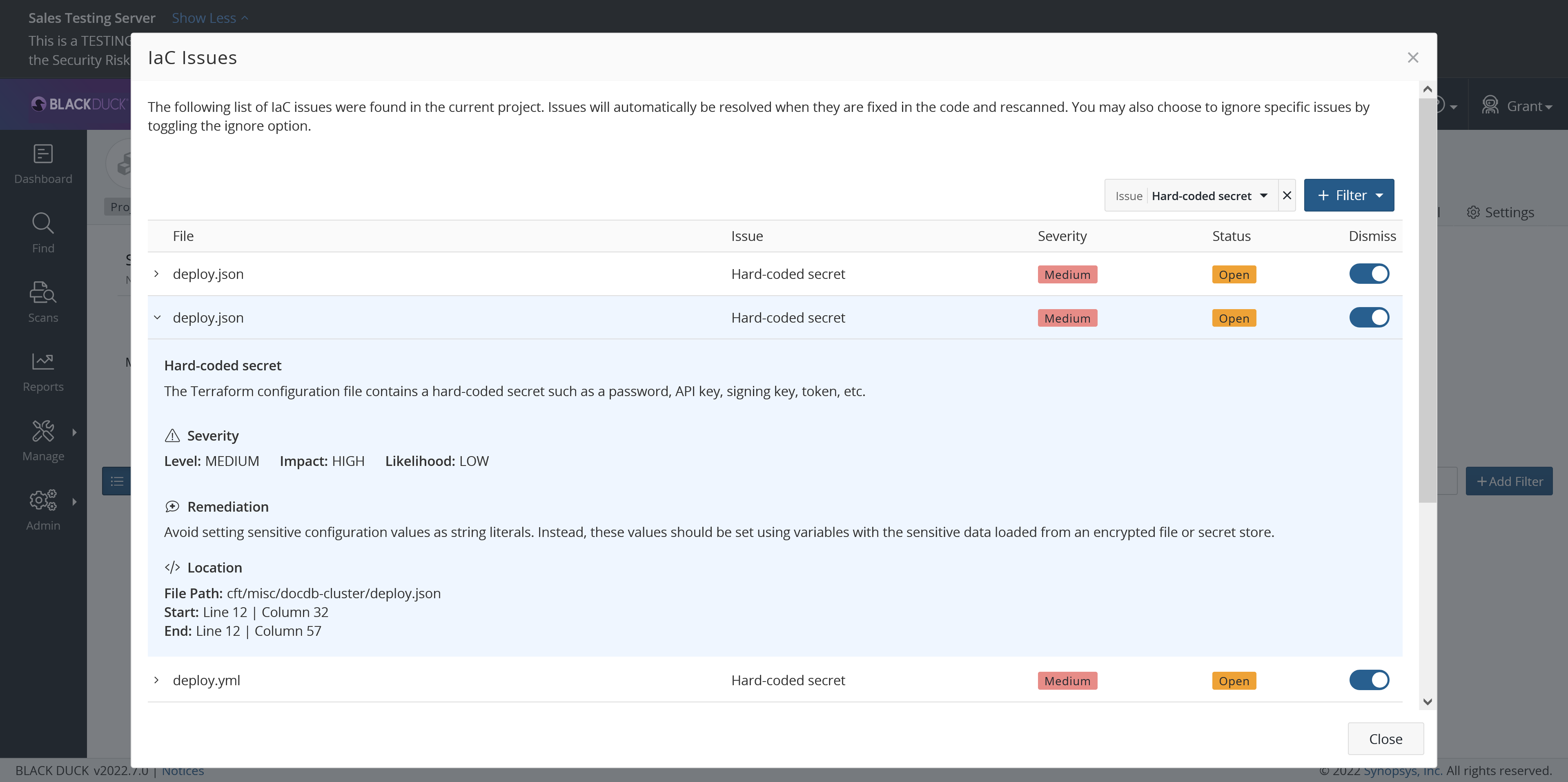 Hard-Coded Secrets Detection in Software Development