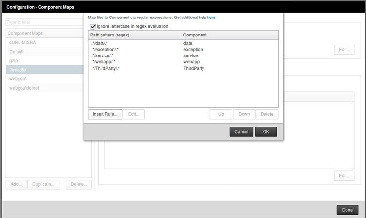 Coverity Software Security Third-Party Component Map Configuration