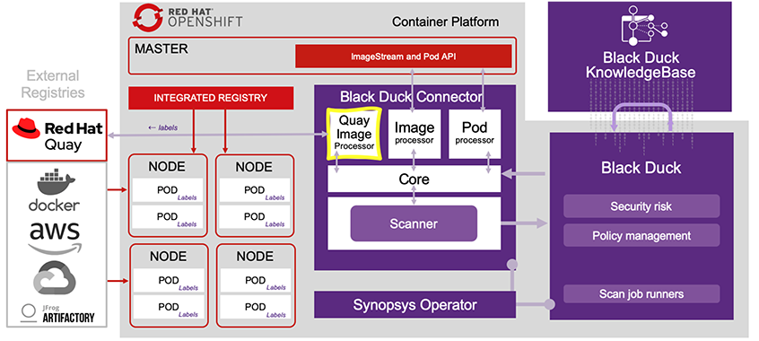 Black Duck Software Scanning Container Images in Red Hat Quay Interface