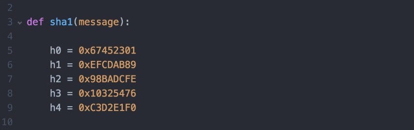 SHA-1 Mac Length-Extension Attack Demonstrated in Python Code Screenshot