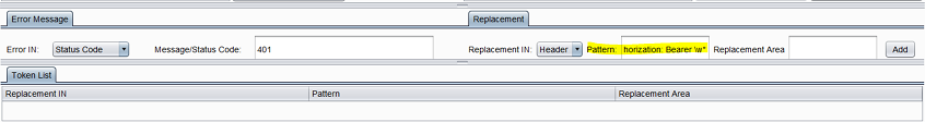 Software Security Specify Replacement Pattern Screenshot