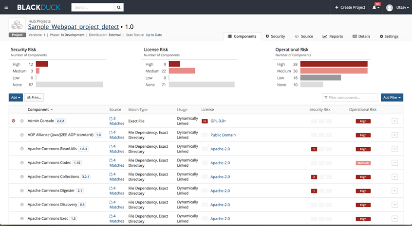 Synopsys Hub Detect Software Security Scanning Tool