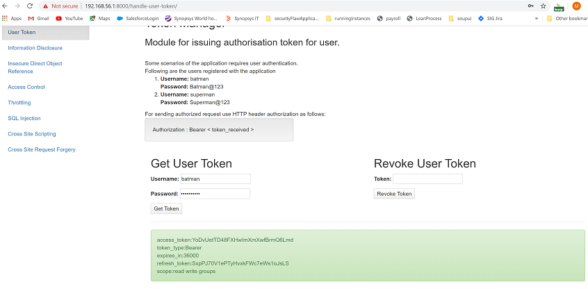 Generating an Access Token in Tiredful API for Software Security