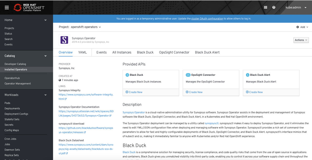 Synopsys operator screenshot